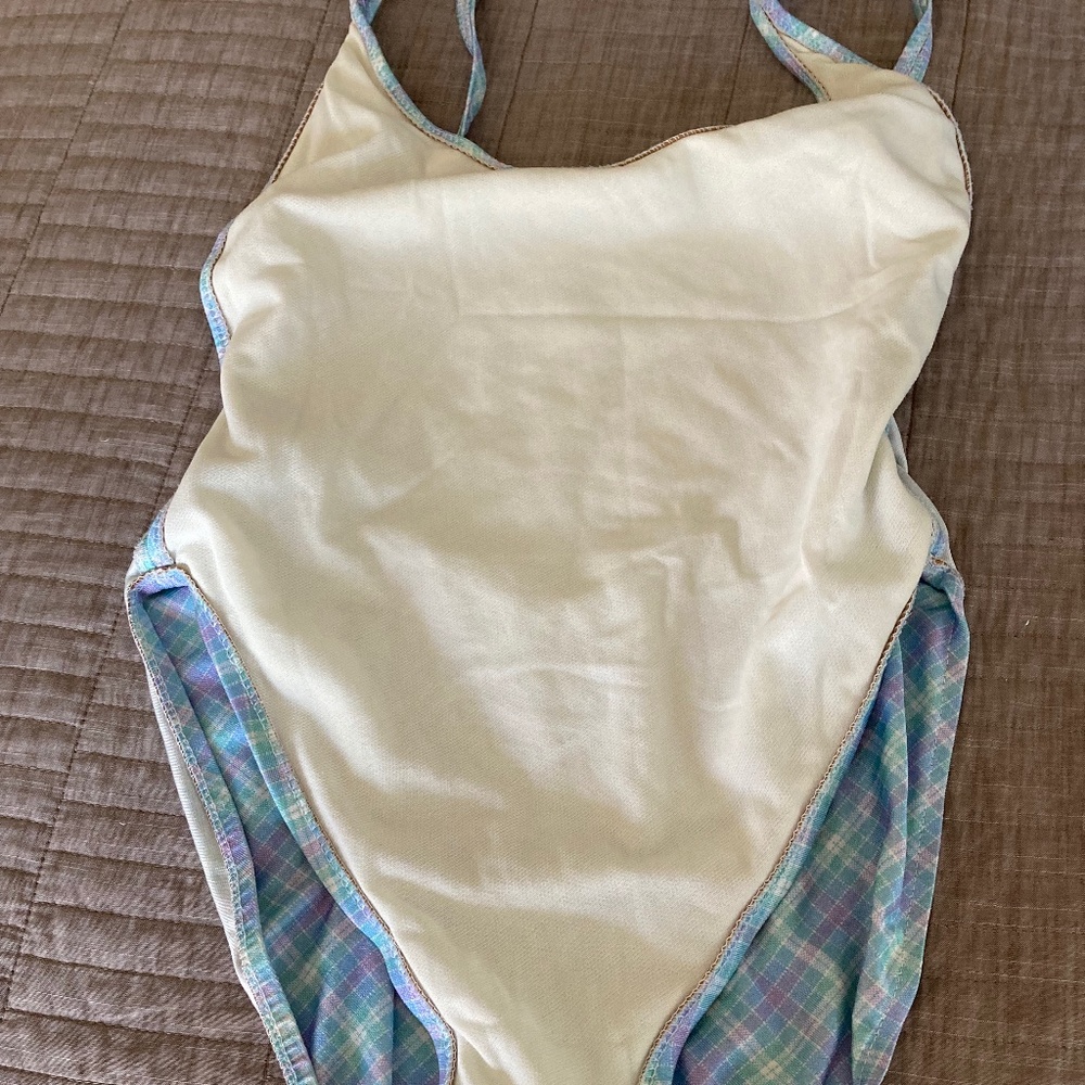 Bathing Suit w Two Button Accent Mid 1980's - Picture 12 of 13